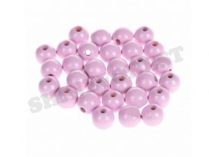 wooden 10 beads 12mm pastel pink