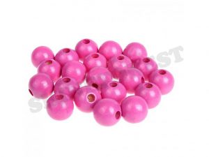 wooden 10 beads 12mm pink