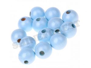 wooden beads 8mm baby blue