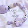 personalise dummy chain purple girls clip